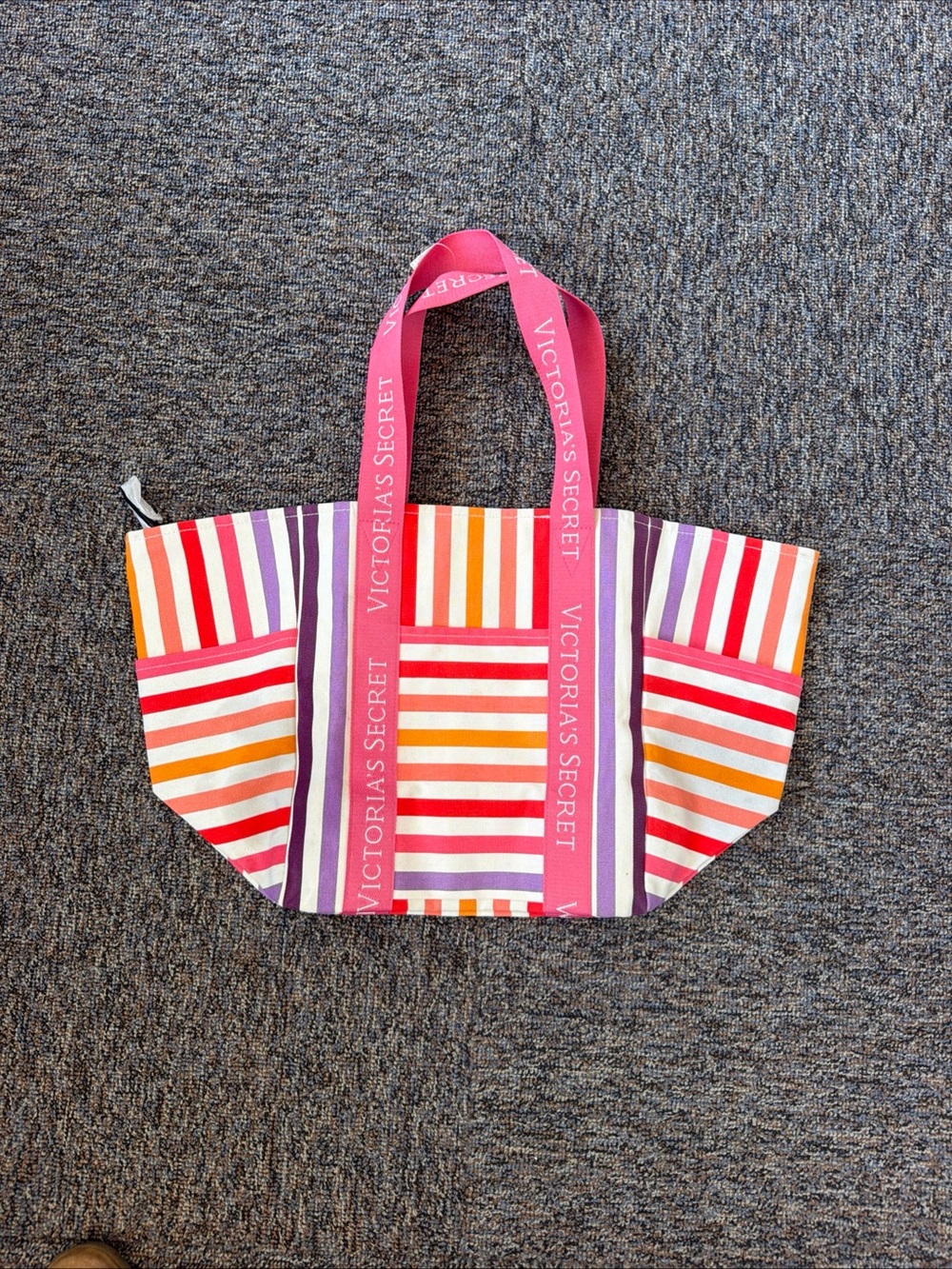 Victoria's Secret Pink Multicolor Striped Tote NWT Weekender